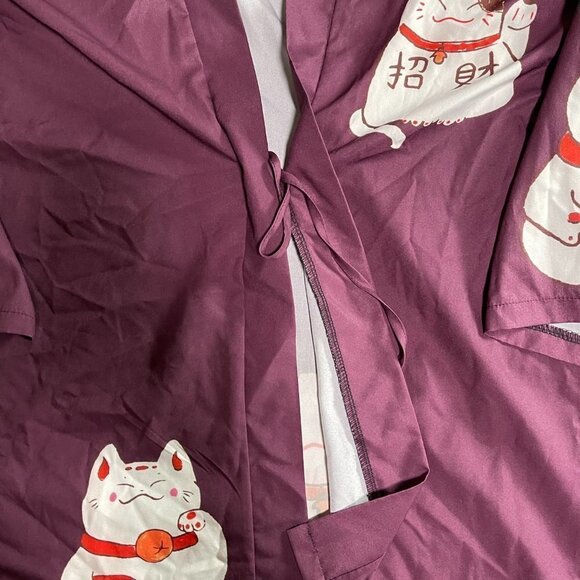 LAI Meng Five Cats 3/4 Sleeve Japanese Over Up OneSize Small-Extra Large - Picture 3 of 8